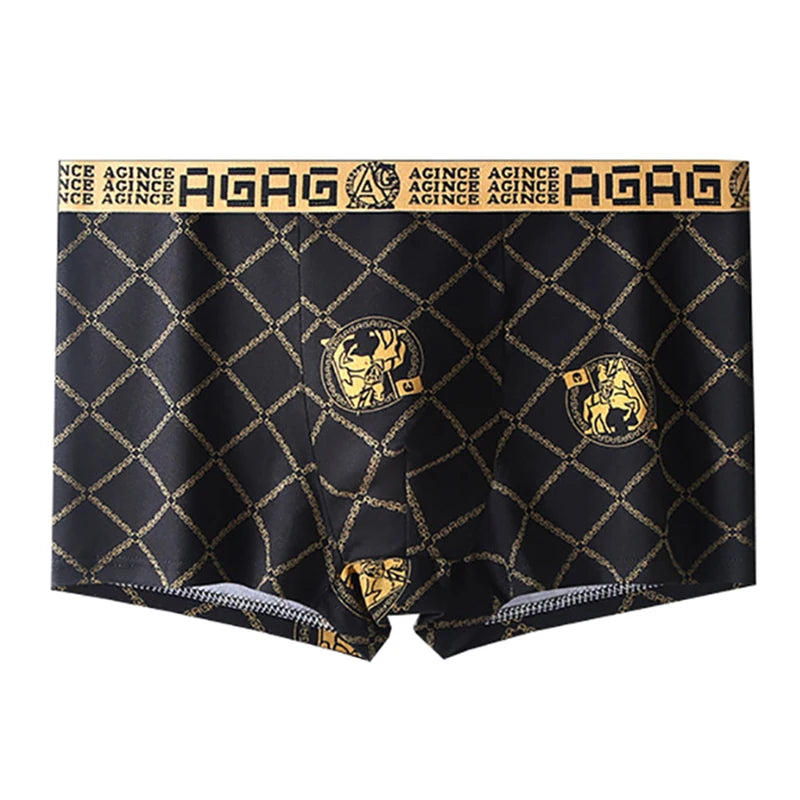 4 pièces/ensemble sous-vêtements pour hommes Boxer Sexy antibactérien respirant imprimé hommes Boxer Shorts nouveau Style garçons mince coin plat culotte