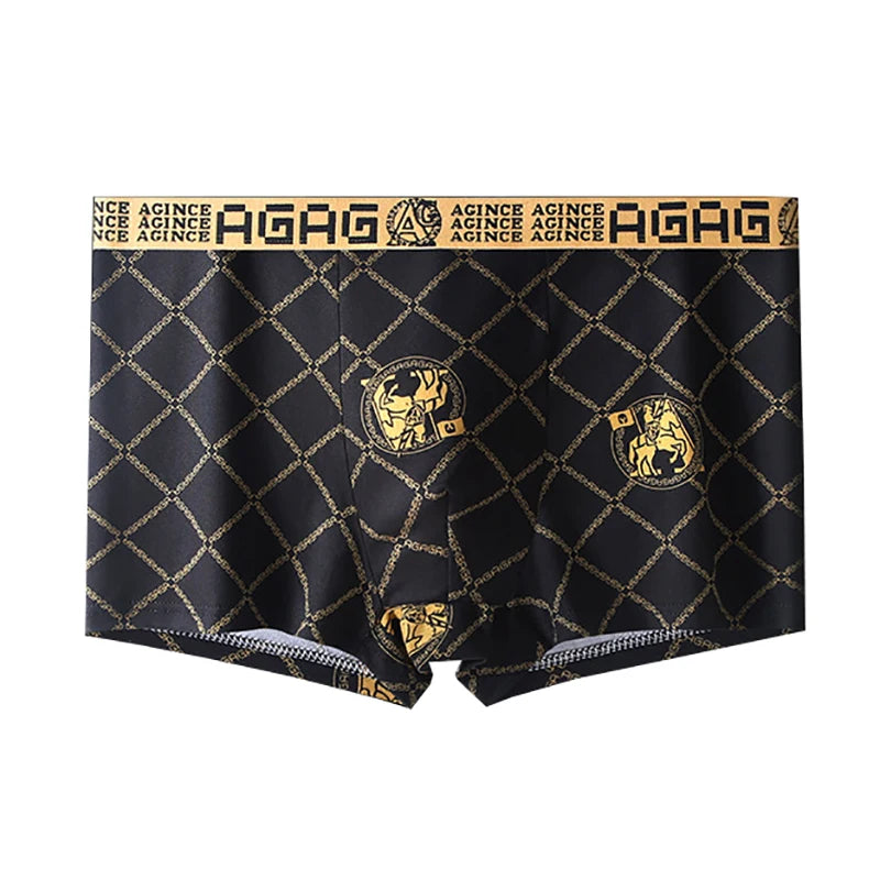 4 pièces/ensemble sous-vêtements pour hommes Boxer Sexy antibactérien respirant imprimé hommes Boxer Shorts nouveau Style garçons mince coin plat culotte