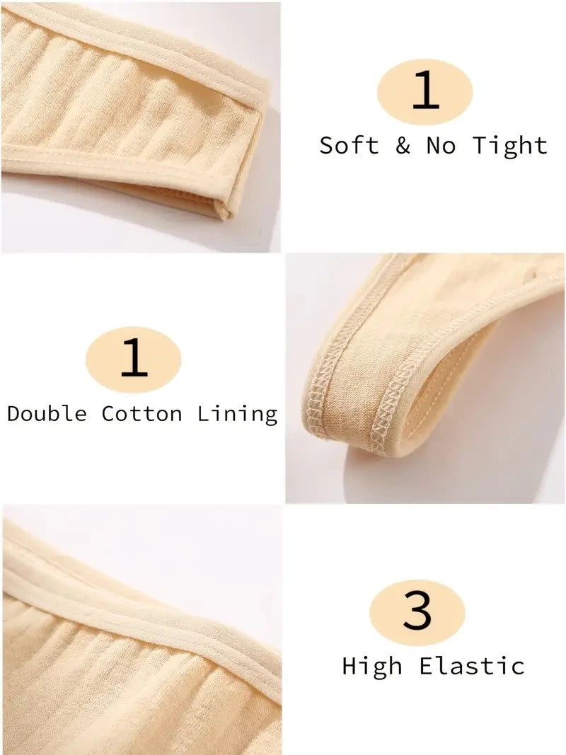 6 pièces/ensemble femmes coton tongs culottes femme côtelé taille basse string dames Sexy Bikini 7 couleur unie fille doux S-XL intimes