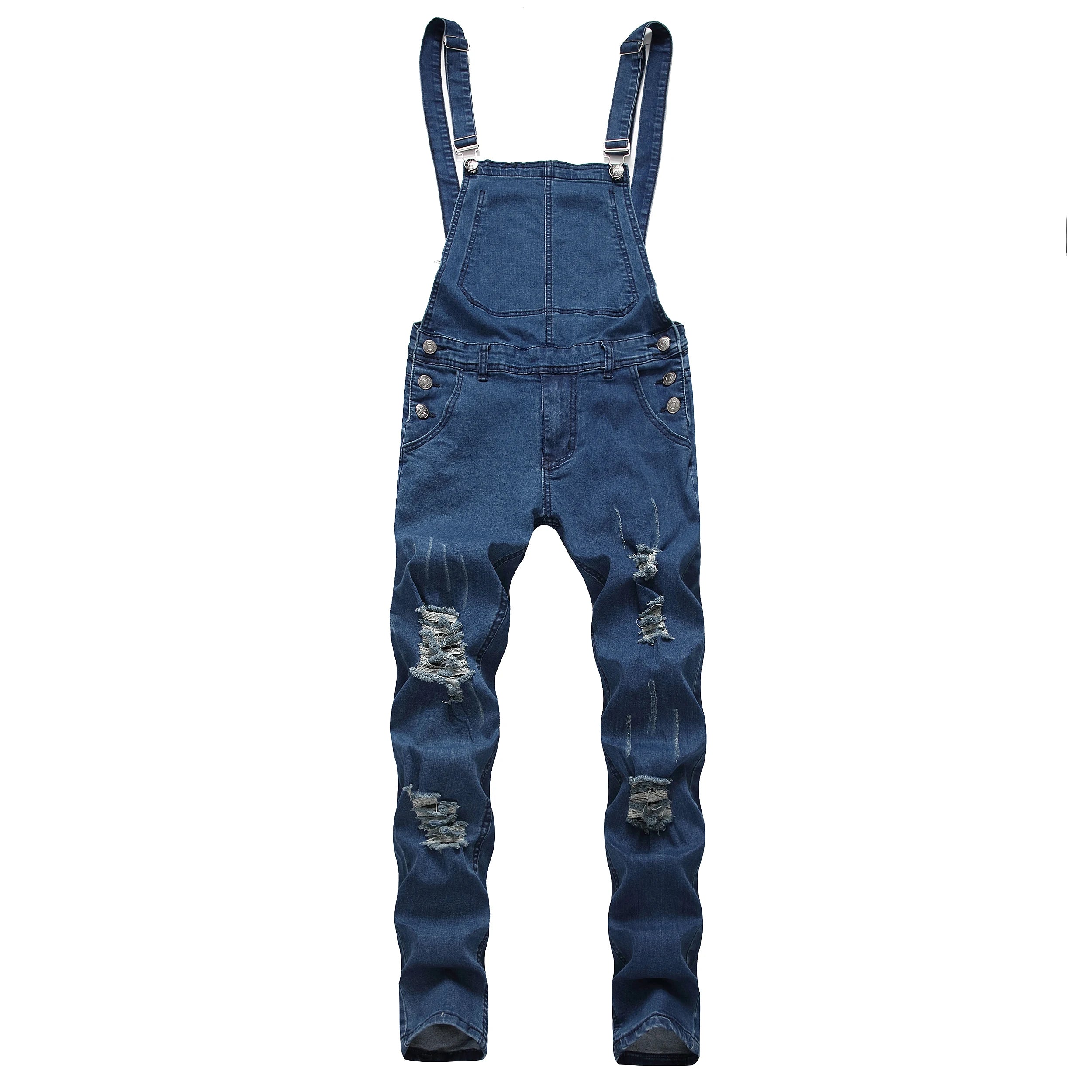 Salopette en jean déchiré pour homme, salopette en jean pour homme, salopette à bretelles, pantalon taille S-XXXL, mode Hi Street DistMurcia