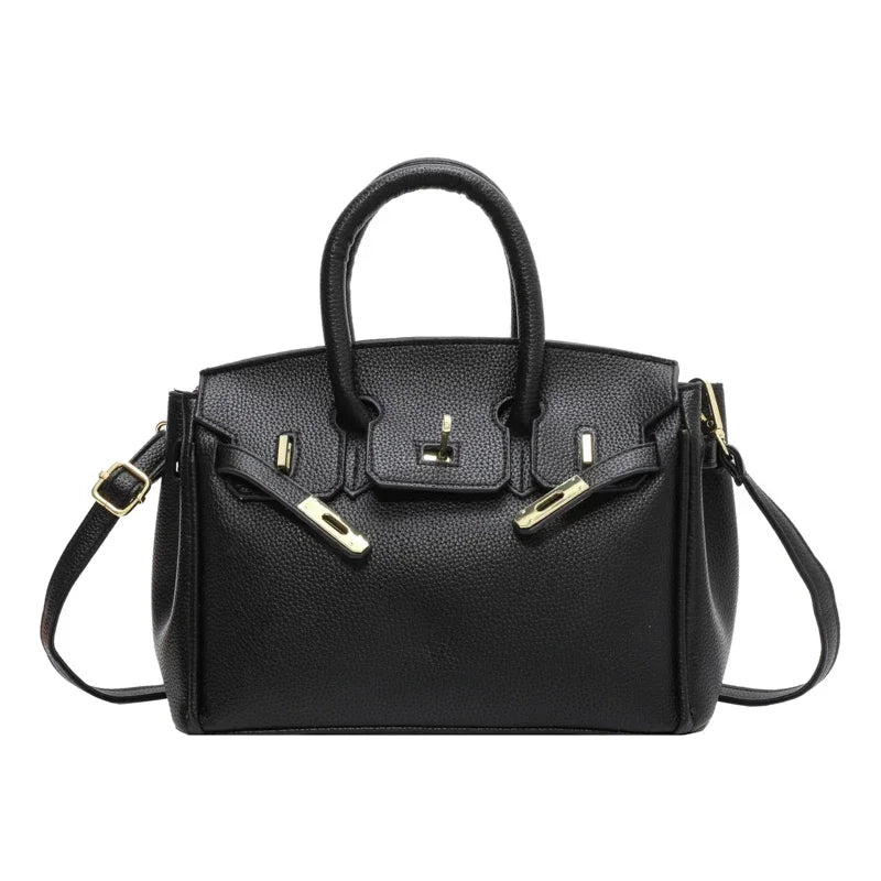 Pochette parisienne Chic de couleur unie, sac à main à bandoulière tendance pour femmes, acheteur élégant en cuir avec Logo de lettre de créateur