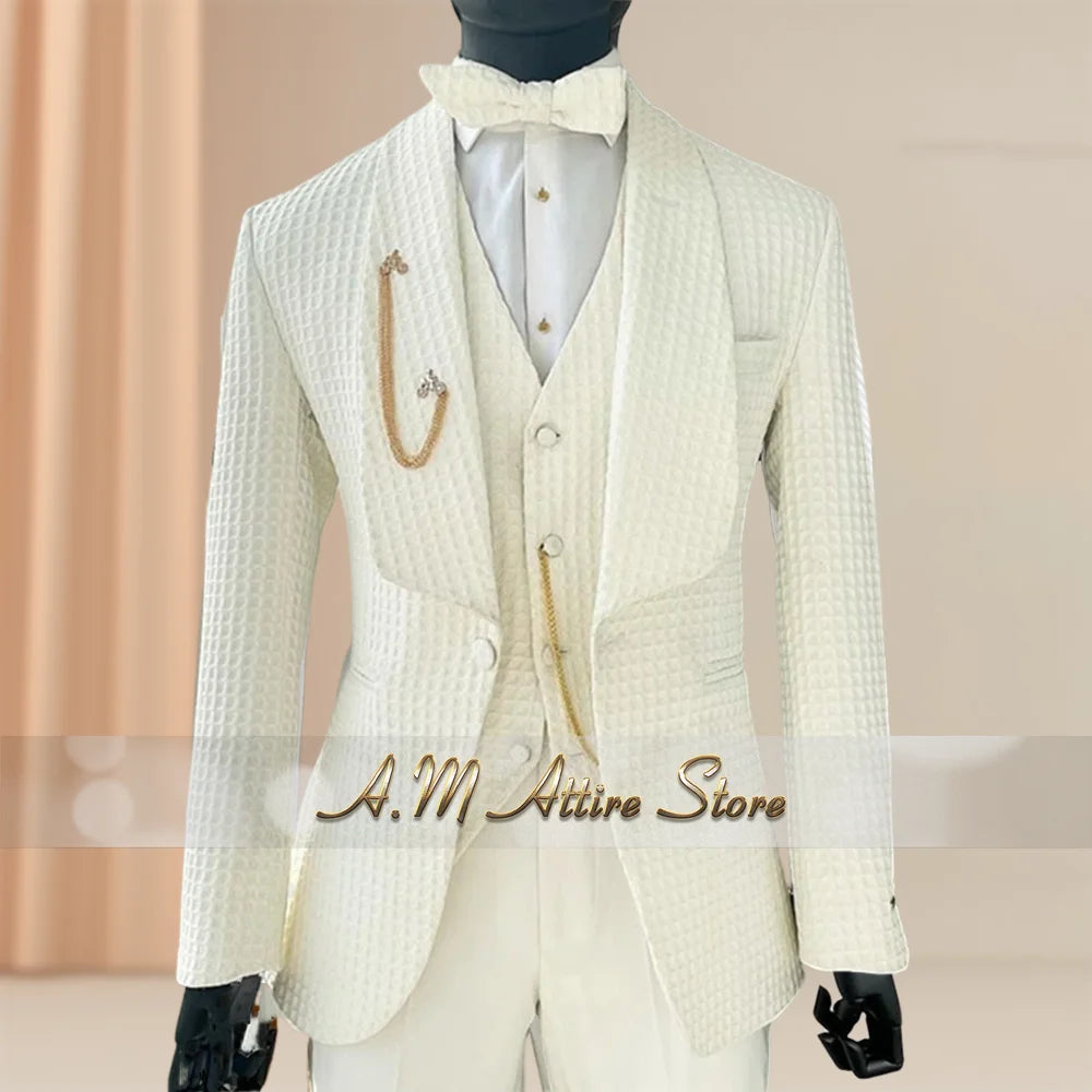 Costume 3 pièces rayé pour hommes,
