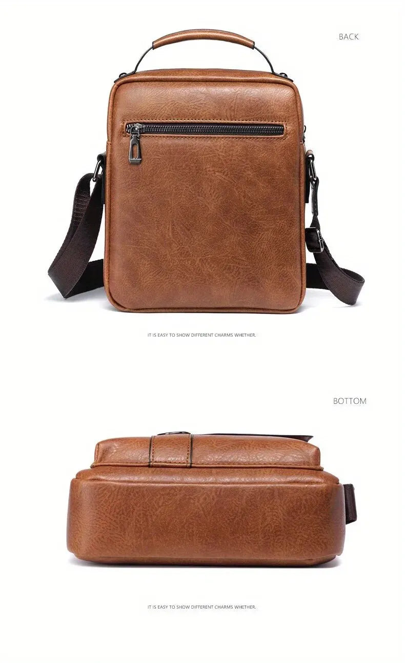 Marque hommes sac à bandoulière pour 9.7 "iPad hommes rabat en cuir PU hommes sacs à bandoulière rabat d'affaires mâle solide sac de messager sac de voyage