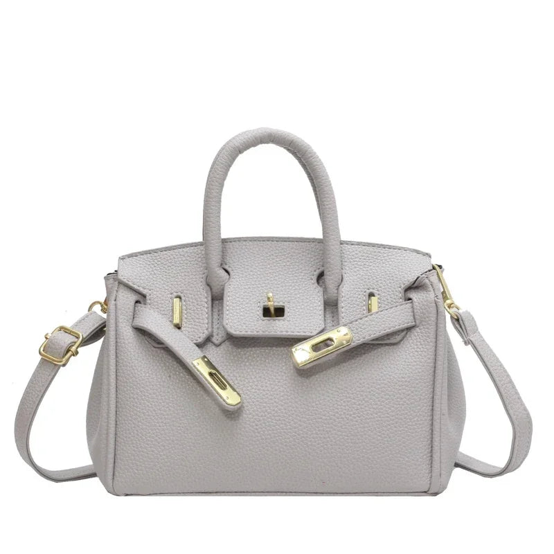 Pochette parisienne Chic de couleur unie, sac à main à bandoulière tendance pour femmes, acheteur élégant en cuir avec Logo de lettre de créateur