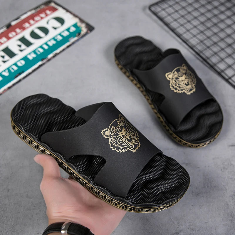Pantoufles d'été EVA pour hommes, chaussures de plage légères pour l'extérieur, pantoufles d'intérieur à fond souple, diapositives de salle de bain antidérapantes