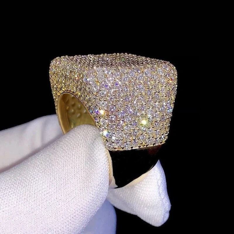 Huitan – bagues géométriques en zircone cubique pour femmes, accessoires de bracelet de fiançailles et de mariage, bijoux scintillants à la mode