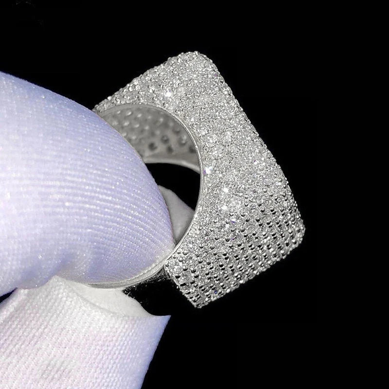 Huitan – bagues géométriques en zircone cubique pour femmes, accessoires de bracelet de fiançailles et de mariage, bijoux scintillants à la mode