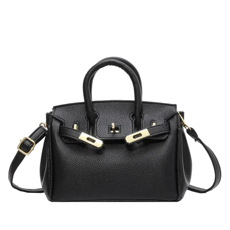 Pochette parisienne Chic de couleur unie, sac à main à bandoulière tendance pour femmes, acheteur élégant en cuir avec Logo de lettre de créateur