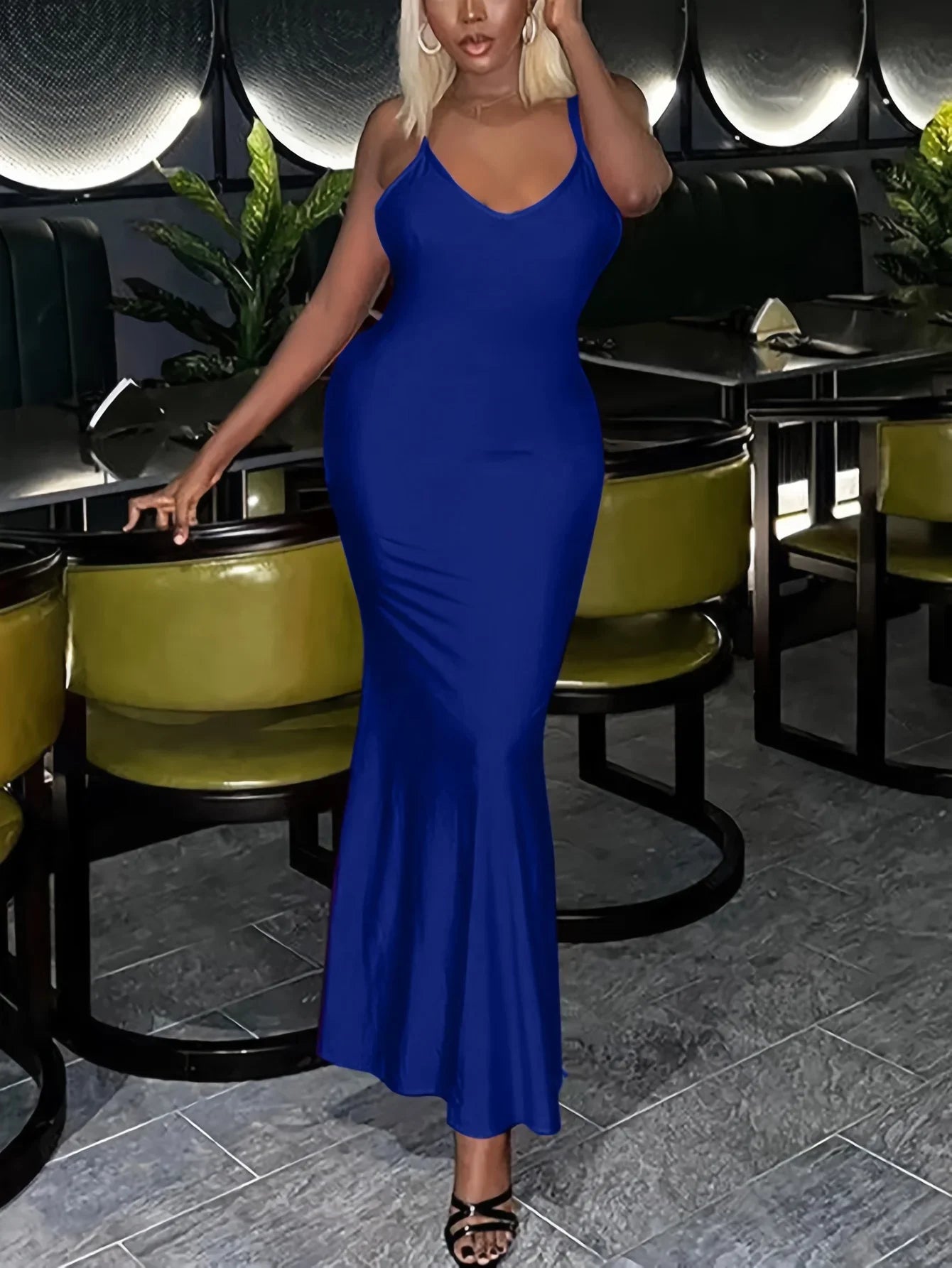 Robe Maxi rouge à bretelles Spaghetti pour femmes, Sexy, sans manches, dos nu, froncée, Slim, tenue de soirée, Clubwear, été, 2024