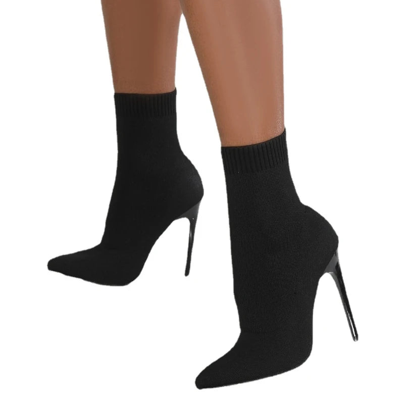 Femmes bottes courtes talons hauts chaussures