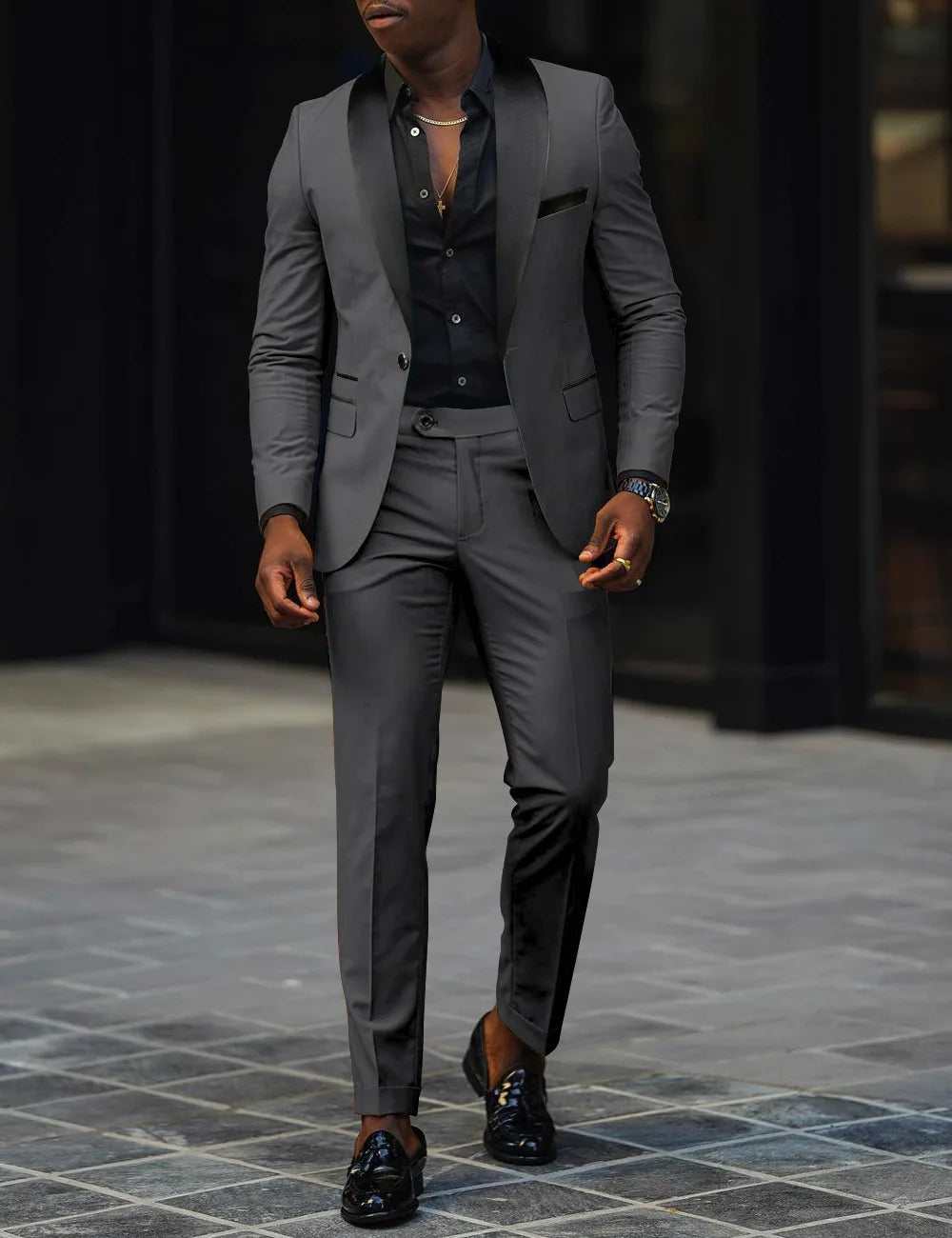 Veste et pantalon décontractés à deux pièces pour hommes, veste slim, confortable et respirante, fendue sur le côté, bouton unique, nouvelle mode d'affaires