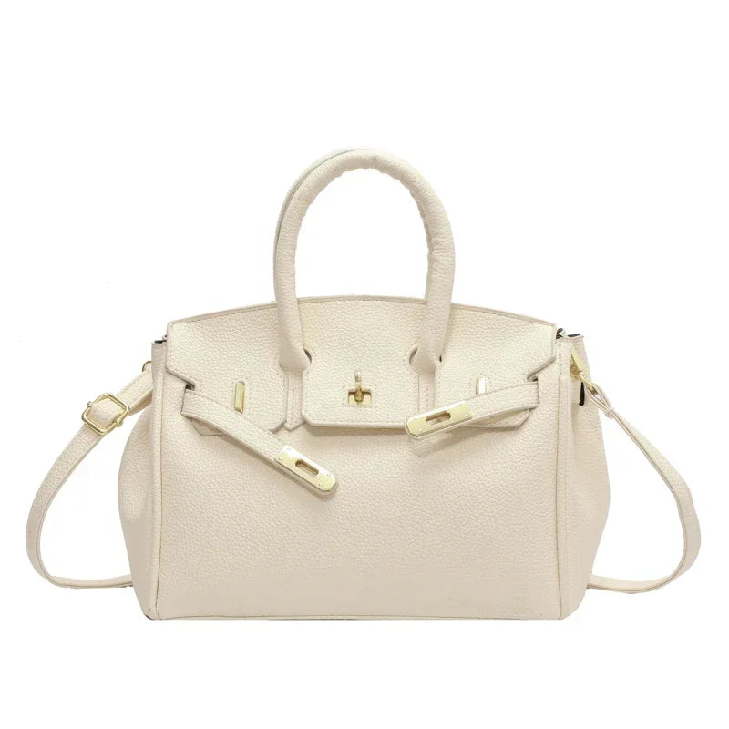 Pochette parisienne Chic de couleur unie, sac à main à bandoulière tendance pour femmes, acheteur élégant en cuir avec Logo de lettre de créateur