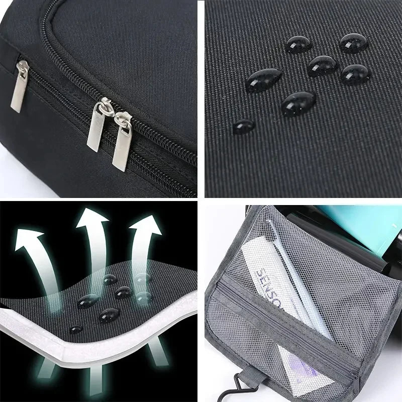 Trousse de toilette en cuir pour hommes et femmes, Kit Dopp, trousse de toilette suspendue pour hommes, trousse de toilette de voyage pour voyager, grand sac à cosmétiques pour T