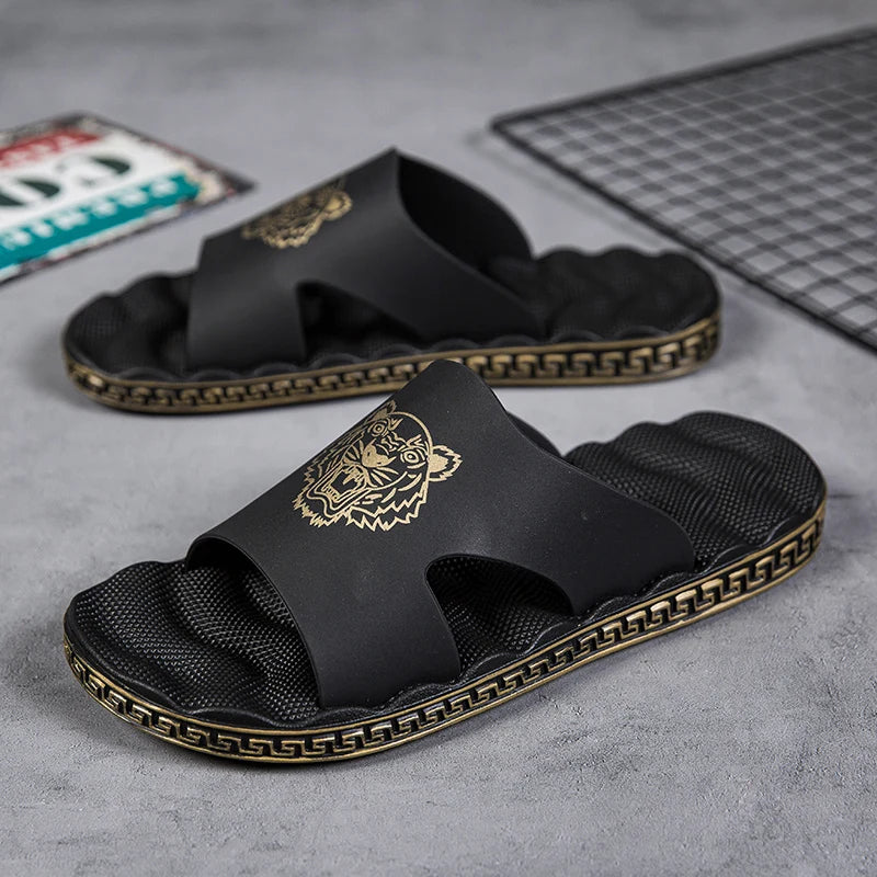 Pantoufles d'été EVA pour hommes, chaussures de plage légères pour l'extérieur, pantoufles d'intérieur à fond souple, diapositives de salle de bain antidérapantes