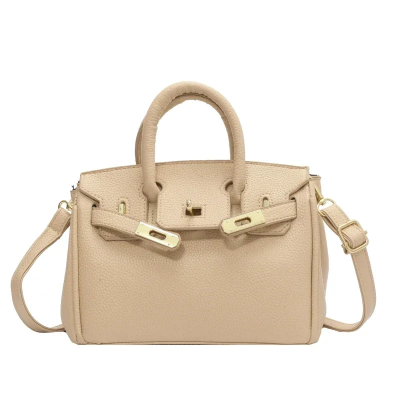 Pochette parisienne Chic de couleur unie, sac à main à bandoulière tendance pour femmes, acheteur élégant en cuir avec Logo de lettre de créateur
