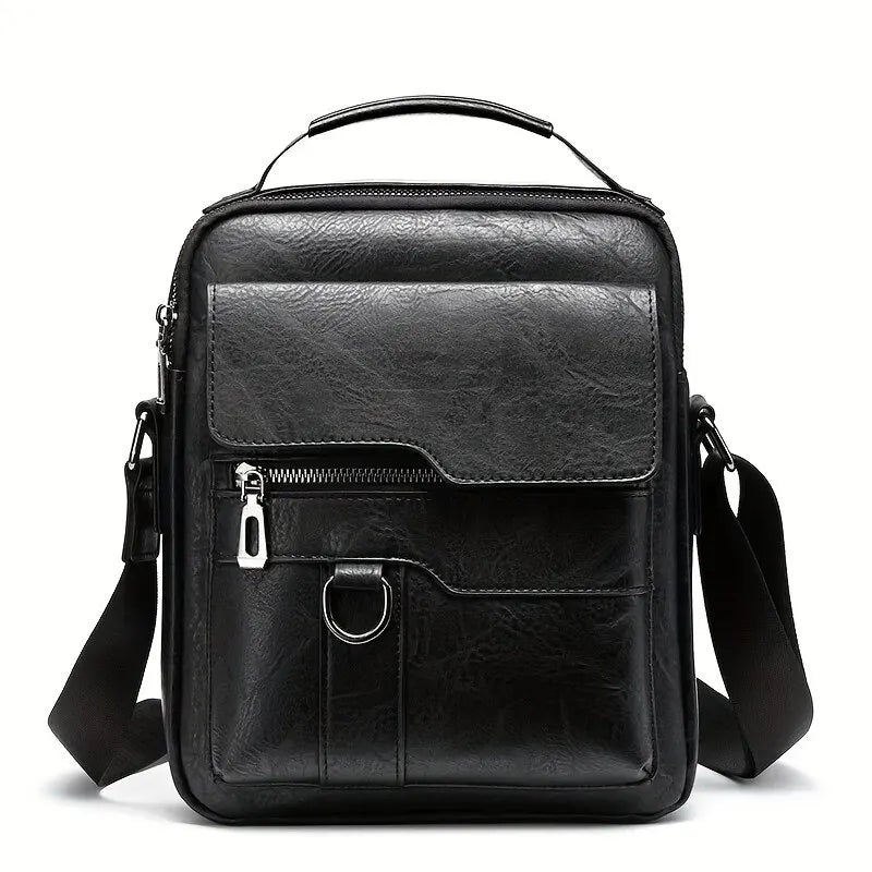 Marque hommes sac à bandoulière pour 9.7 "iPad hommes rabat en cuir PU hommes sacs à bandoulière rabat d'affaires mâle solide sac de messager sac de voyage