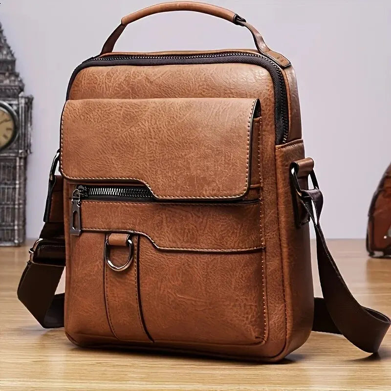 Marque hommes sac à bandoulière pour 9.7 "iPad hommes rabat en cuir PU hommes sacs à bandoulière rabat d'affaires mâle solide sac de messager sac de voyage