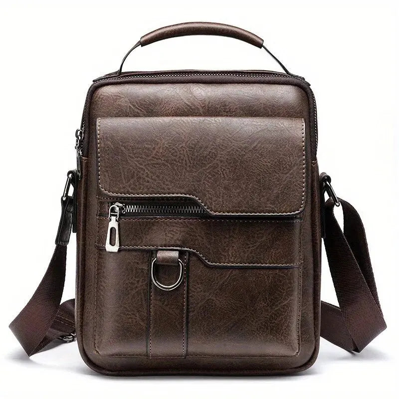 Marque hommes sac à bandoulière pour 9.7 "iPad hommes rabat en cuir PU hommes sacs à bandoulière rabat d'affaires mâle solide sac de messager sac de voyage