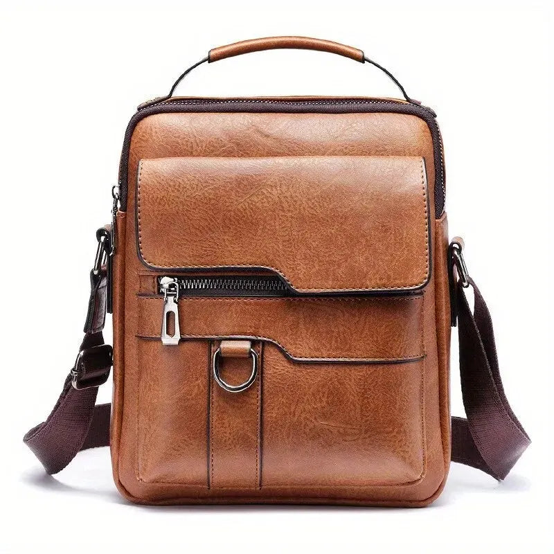 Marque hommes sac à bandoulière pour 9.7 "iPad hommes rabat en cuir PU hommes sacs à bandoulière rabat d'affaires mâle solide sac de messager sac de voyage