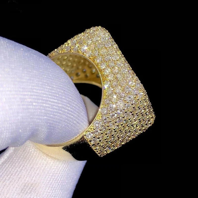 Huitan – bagues géométriques en zircone cubique pour femmes, accessoires de bracelet de fiançailles et de mariage, bijoux scintillants à la mode