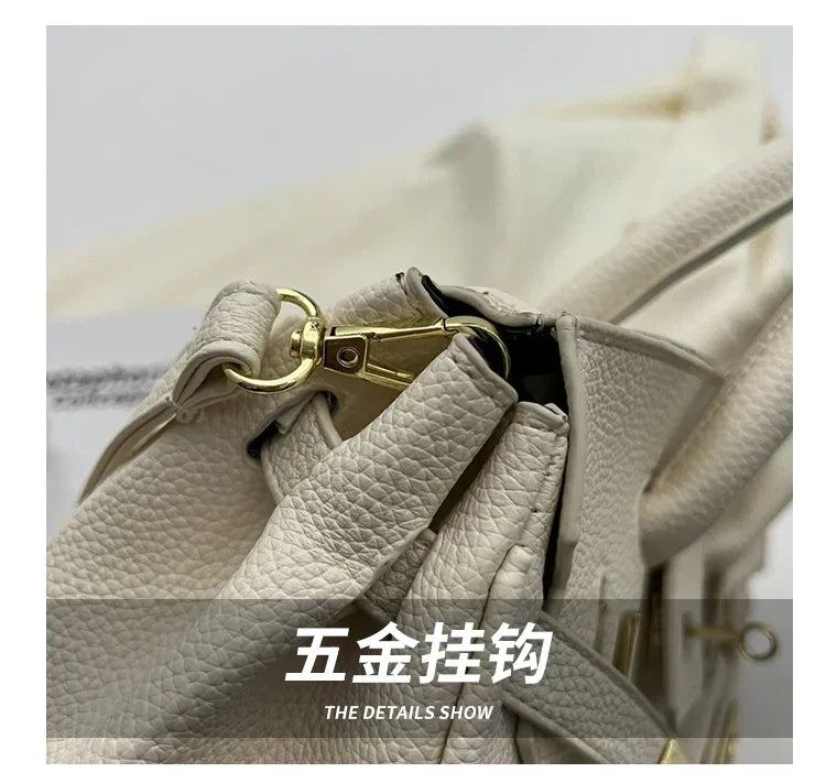 Pochette parisienne Chic de couleur unie, sac à main à bandoulière tendance pour femmes, acheteur élégant en cuir avec Logo de lettre de créateur