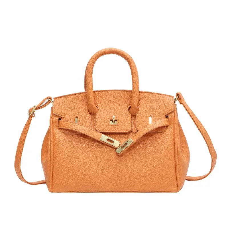 Pochette parisienne Chic de couleur unie, sac à main à bandoulière tendance pour femmes, acheteur élégant en cuir avec Logo de lettre de créateur
