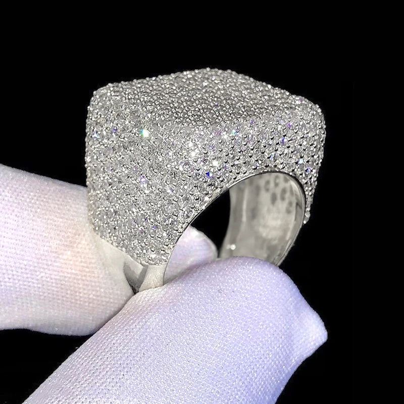 Huitan – bagues géométriques en zircone cubique pour femmes, accessoires de bracelet de fiançailles et de mariage, bijoux scintillants à la mode