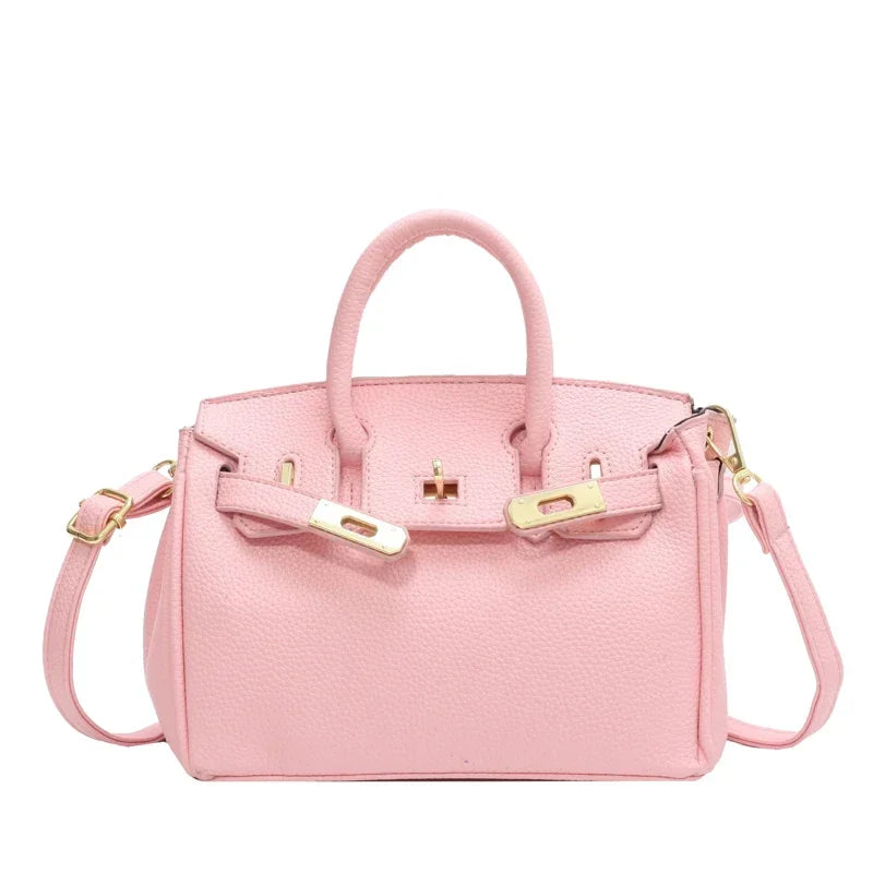Pochette parisienne Chic de couleur unie, sac à main à bandoulière tendance pour femmes, acheteur élégant en cuir avec Logo de lettre de créateur