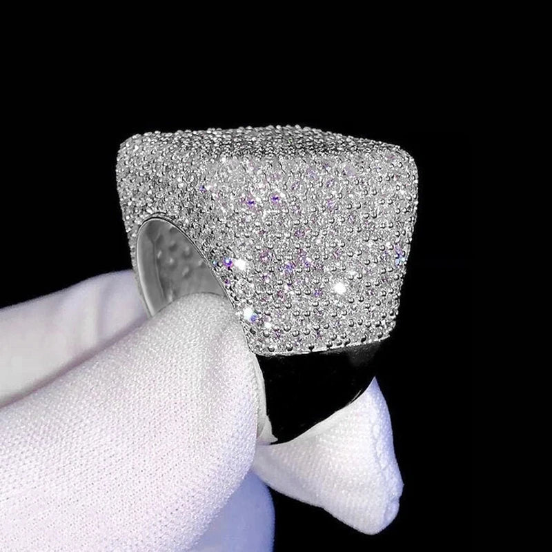 Huitan – bagues géométriques en zircone cubique pour femmes, accessoires de bracelet de fiançailles et de mariage, bijoux scintillants à la mode