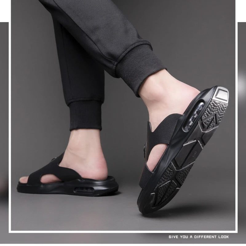Luxury Men's Genuine Leather Sandals Classic Roman Men Shoes Slippers Soft Comfortable