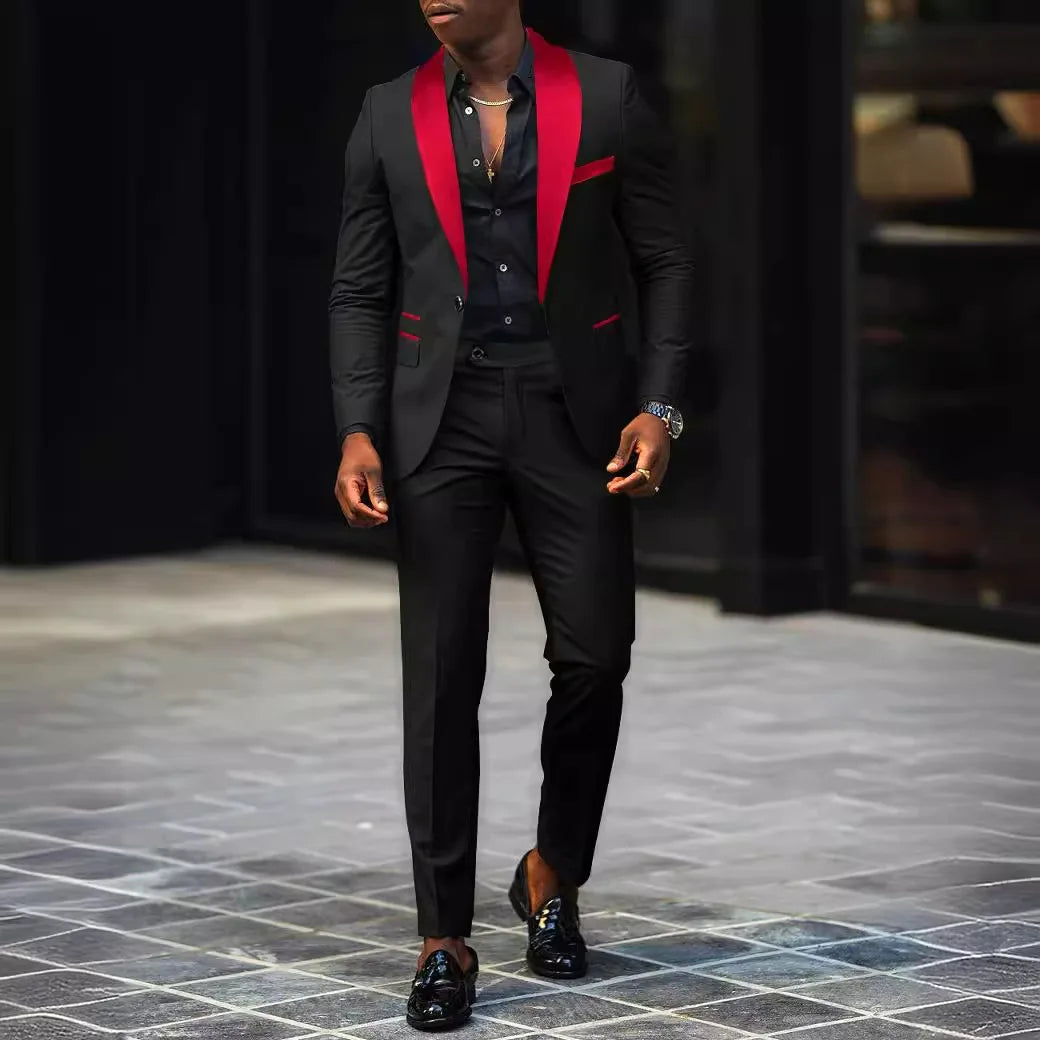 Veste et pantalon décontractés à deux pièces pour hommes, veste slim, confortable et respirante, fendue sur le côté, bouton unique, nouvelle mode d'affaires