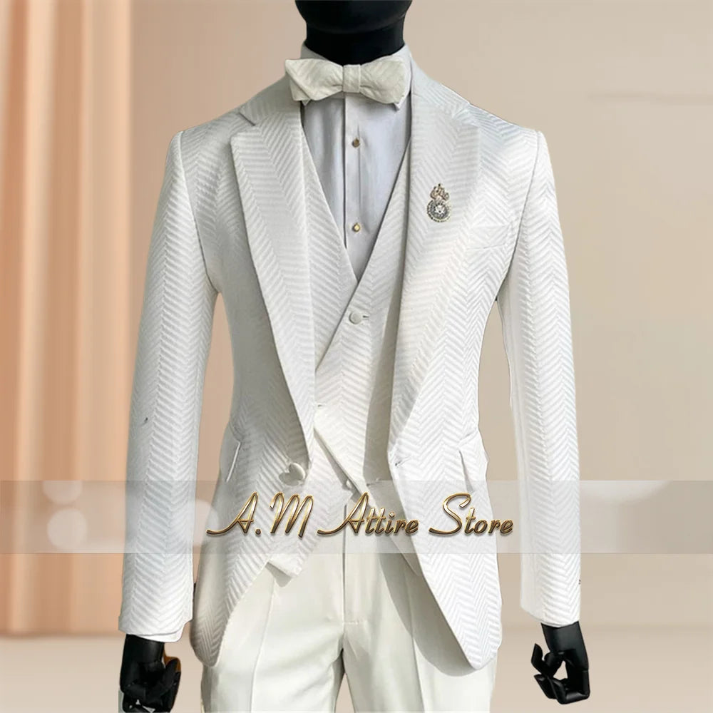 Costume 3 pièces rayé pour hommes,