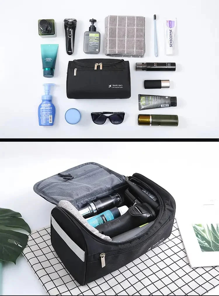 Trousse de toilette en cuir pour hommes et femmes, Kit Dopp, trousse de toilette suspendue pour hommes, trousse de toilette de voyage pour voyager, grand sac à cosmétiques pour T