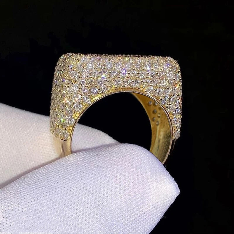 Huitan – bagues géométriques en zircone cubique pour femmes, accessoires de bracelet de fiançailles et de mariage, bijoux scintillants à la mode