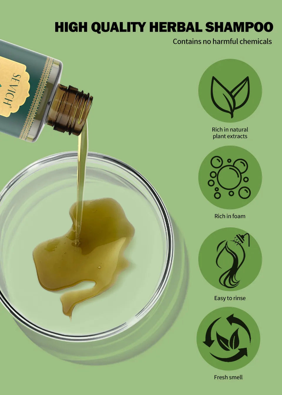 Shampoing pour cheveux, 250ml, pour une croissance rapide des cheveux, soins capillaires à base de plantes, huile de gingembre, réparation des cheveux endommagés, traitement nourrissant
