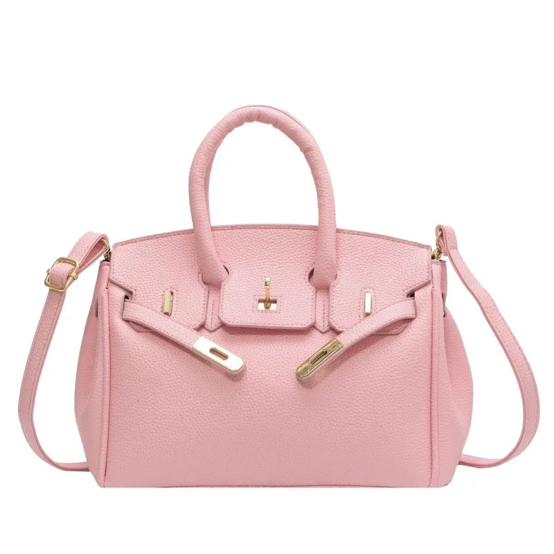 Pochette parisienne Chic de couleur unie, sac à main à bandoulière tendance pour femmes, acheteur élégant en cuir avec Logo de lettre de créateur