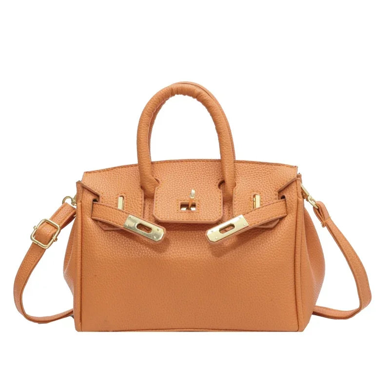 Pochette parisienne Chic de couleur unie, sac à main à bandoulière tendance pour femmes, acheteur élégant en cuir avec Logo de lettre de créateur