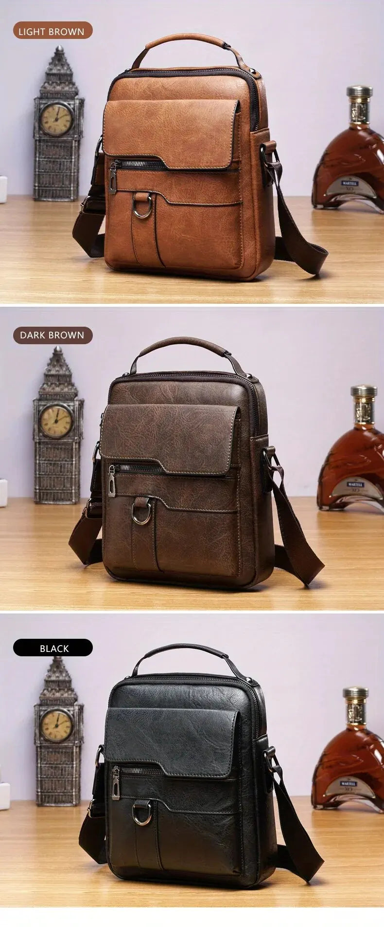 Marque hommes sac à bandoulière pour 9.7 "iPad hommes rabat en cuir PU hommes sacs à bandoulière rabat d'affaires mâle solide sac de messager sac de voyage