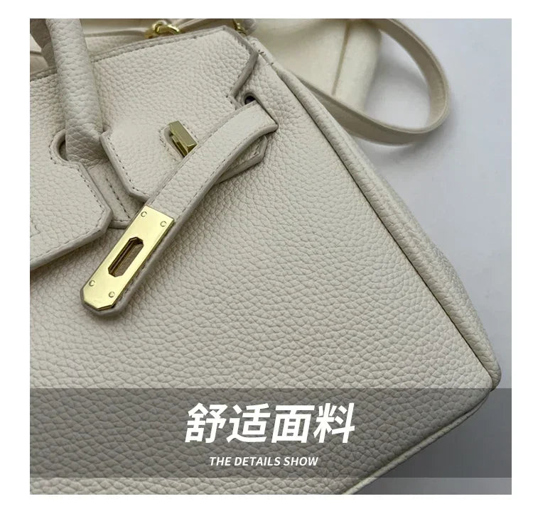 Pochette parisienne Chic de couleur unie, sac à main à bandoulière tendance pour femmes, acheteur élégant en cuir avec Logo de lettre de créateur