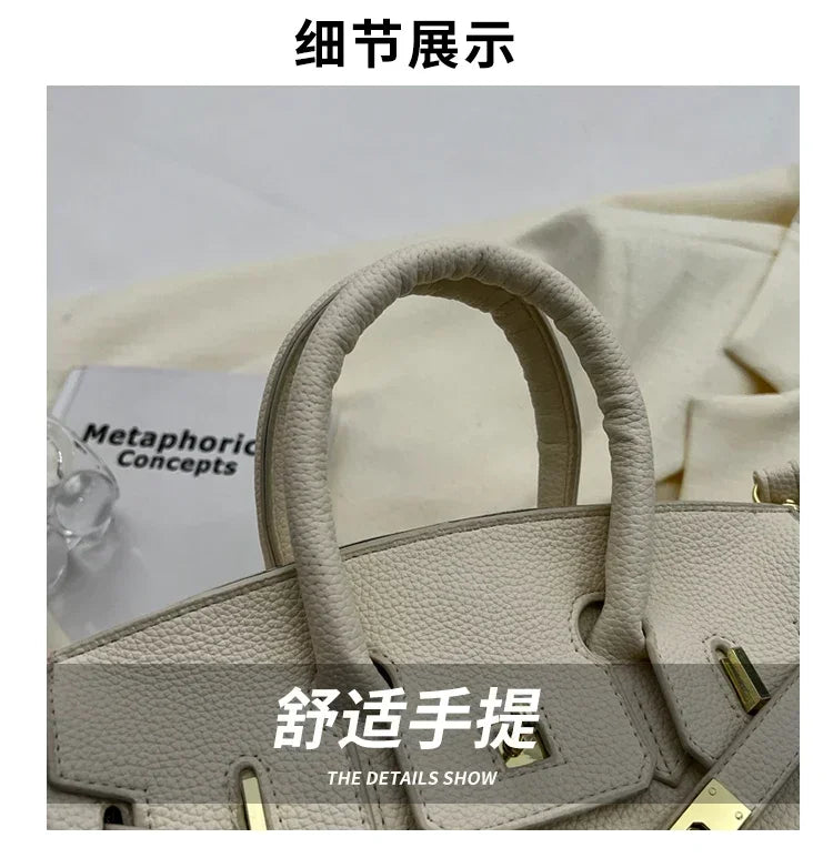 Pochette parisienne Chic de couleur unie, sac à main à bandoulière tendance pour femmes, acheteur élégant en cuir avec Logo de lettre de créateur
